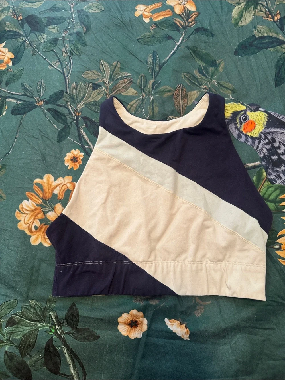 New balance x jcrew  Colorblock Athletic Crop Tank Top - Navy & Cream
